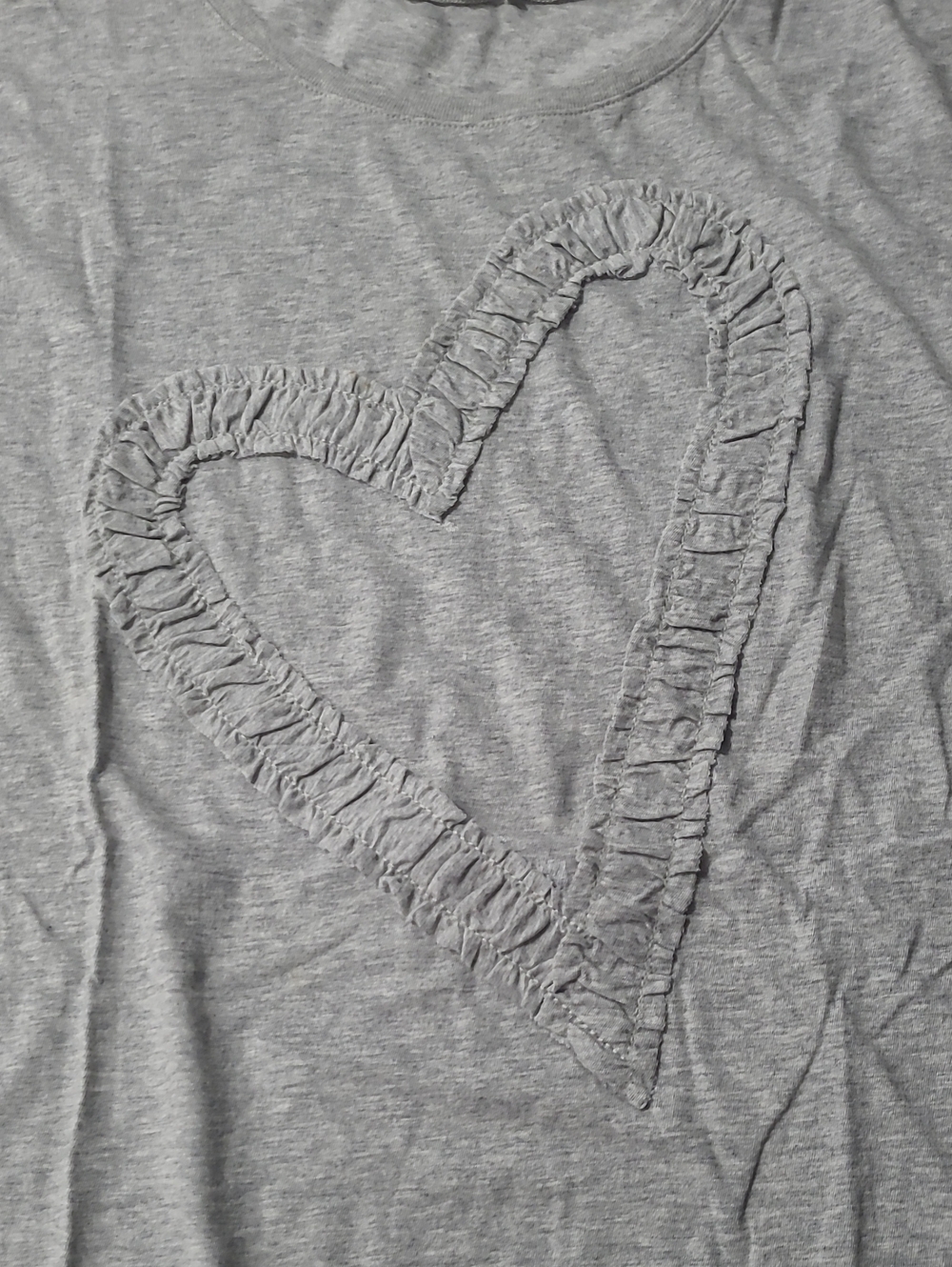 Lisa Todd Light Gray Ruffle Heart Sleep Top